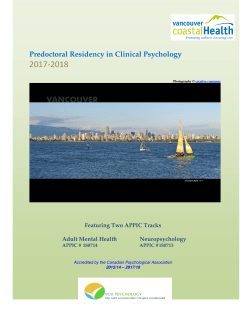 Vancouver Predoctoral Residency in Clinical Psychology