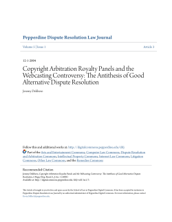 Copyright Arbitration Royalty Panels and the Webcasting Controversy