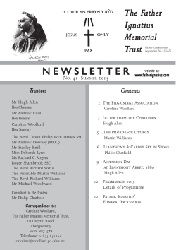 Father Ignatius Memorial Trust Newsletter No. 41, 2013