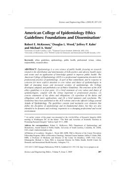 American College of Epidemiology Ethics Guidelines: Foundations