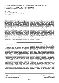 Supercomputers and their use in Modeling Subsurface Solute
