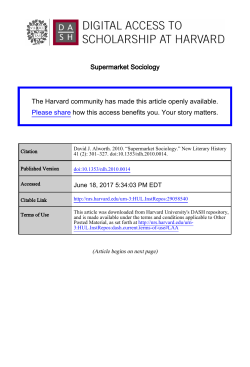 Supermarket Sociology The Harvard community