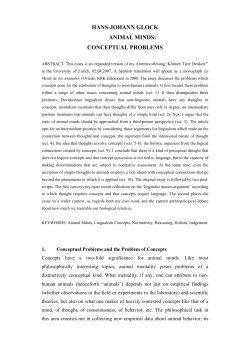 HANS-JOHANN GLOCK ANIMAL MINDS: CONCEPTUAL PROBLEMS