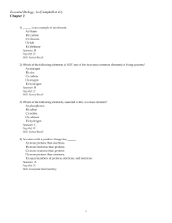 Essential Biology, 3e (Campbell et al.) Chapter 2