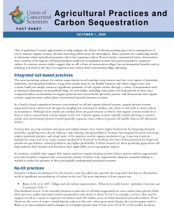 Agricultural Practices and Carbon Sequestration