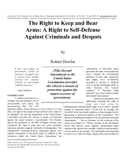 The Right to Keep and Bear Arms - Arizona Citizens Defense League