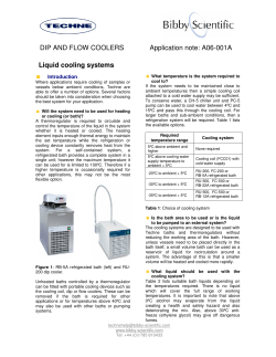 DIP AND FLOW COOLERS Application note: A06