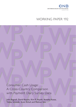 Consumer Cash Usage: umer Cash Us C U r Cash Us sunm C A
