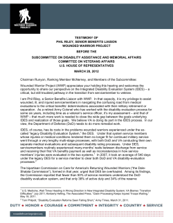 Read full testimony - Wounded Warrior Project