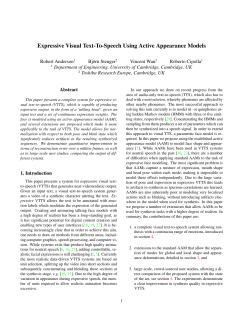 Expressive Visual Text-To-Speech Using Active Appearance Models