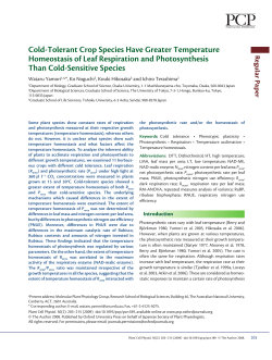 Cold-Tolerant Crop Species Have Greater Temperature