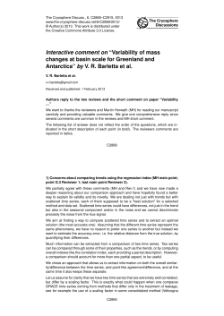 Interactive comment on &ldquo;Variability of mass changes at basin scale
