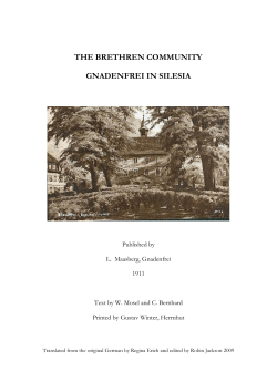 the brethren community gnadenfrei in silesia