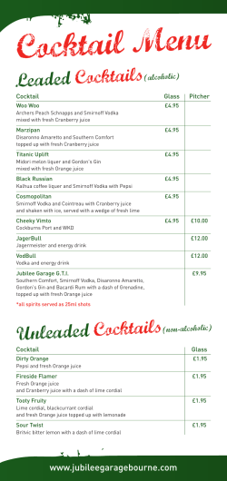 JUB-Cocktail Menu