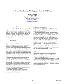 A Causal Classification of Orthography Errors in Web Texts