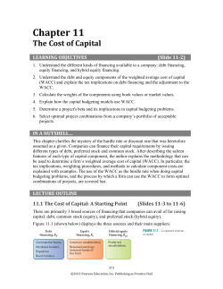 Chapter 11 The Cost of Capital