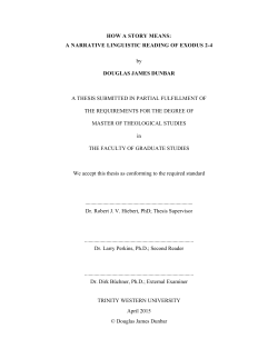 A Narrative Linguistic Reading of Exodus 2-4