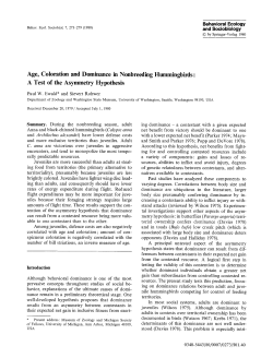 Age, coloration and dominance in nonbreeding hummingbirds: A