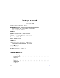 Package `streamR`