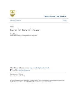 Law in the Time of Cholera