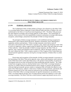 Limited Waiver of Siletz Tribal Sovereign