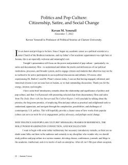 Politics and Pop Culture: Citizenship, Satire, and