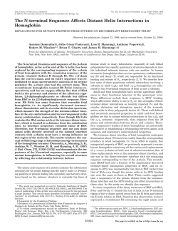 The N-terminal Sequence Affects Distant Helix Interactions in