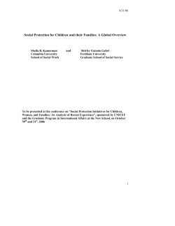 Social Protection for Children and their Families: A Global
