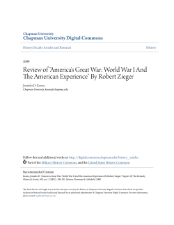 Review of "America`s Great War: World War I And The American