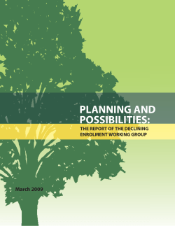 Planning and Possibilities: The Report of the Declining Enrolment