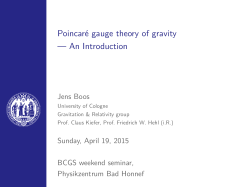 Poincaré gauge theory of gravity — An Introduction