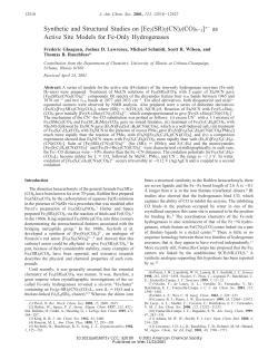 Synthetic and Structural Studies on [Fe2(SR)2(CN)x(CO)6-x]