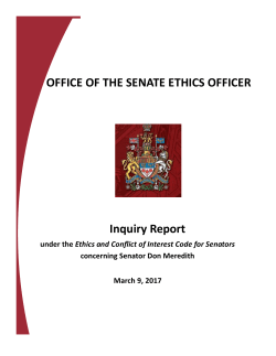 OFFICE OF THE SENATE ETHICS OFFICER