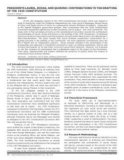 presidents laurel, roxas, and quirino: contributions to the drafting of