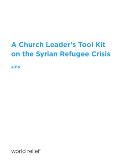 A Church Leader`s Tool Kit on the Syrian Refugee Crisis