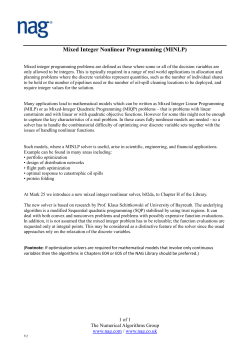 Mixed Integer Nonlinear Programming