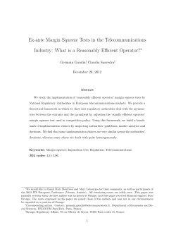 Ex-ante Margin Squeeze Tests in the