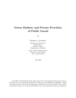 Green Markets and Private Provision of Public Goods
