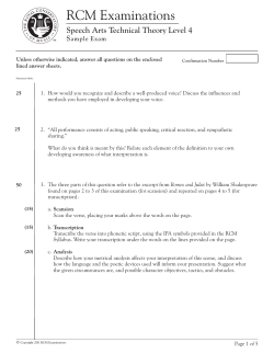 Technical Theory - RCM Examinations