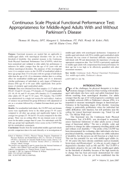 Continuous Scale Physical Functional Performance Test