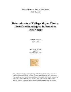 Determinants of College Major Choice