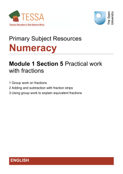 Section 5 : Practical work with fractions