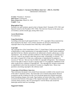 Theodore C. Sorensen Oral History Interview &ndash; JFK #1