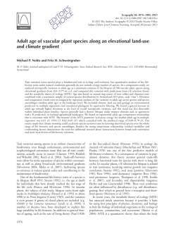 Adult age of vascular plant species along an elevational land