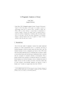 A Pragmatic Analysis of Irony