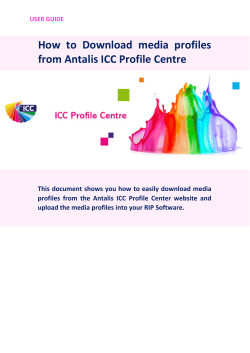 USER GUIDE How to media profiles from Antalis ICC