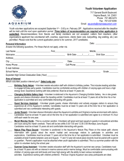 Youth Volunteer Application