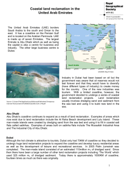 Coastal land reclamation in the United Arab Emirates