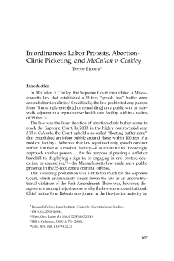Injordinances: Labor Protests, Abortion- Clinic Picketing