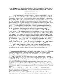 From Metaphysics to History, from Exodus to Neoplatonism, from